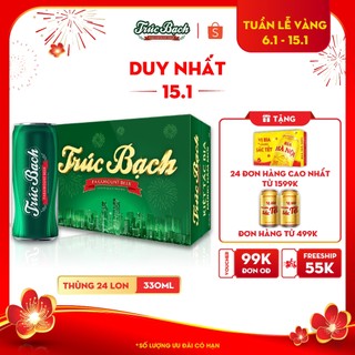 Thùng 24 lon Bia Trúc Bạch - HABECO (330ml/lon) - Phiên bản Tết