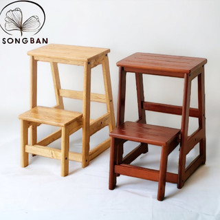 Ghế gỗ cao su 2 tầng cao 60cm nhiều màu thắp nhang, rửa chén, chăm sóc nhà cửa - gỗ song bản