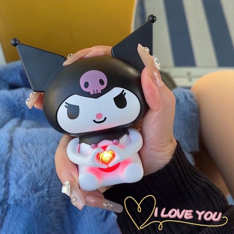 Đồ Chơi Cinnamoroll Trái Tim Phát Sáng Nói I Love You, Móc Khóa Kuromi, Quà Tặng Vallentine