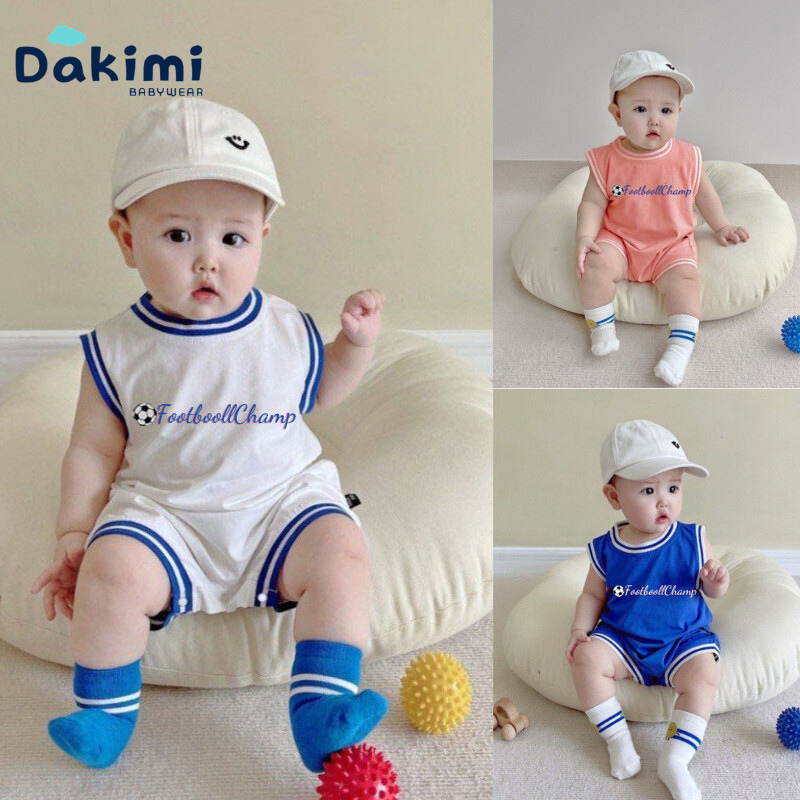 Bộ sát nách bé trai bé gái DAKIMI chất Thun lạnh mềm mát, bodysuit cho bé phong cách thể thao, quần áo sơ sinh 0-12M
