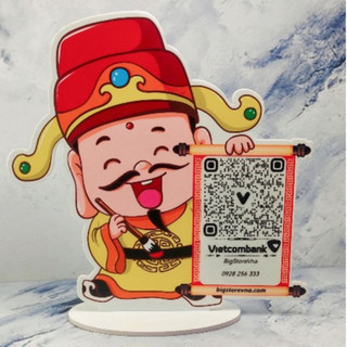 Bảng quét mã qr để bàn hình thần tài chất liệu fomex siêu bền