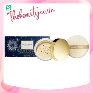 Set phấn phủ Laura Mercier không màu kèm bông phấn The Guiding Star Translucent Loose Setting Powder & Puff