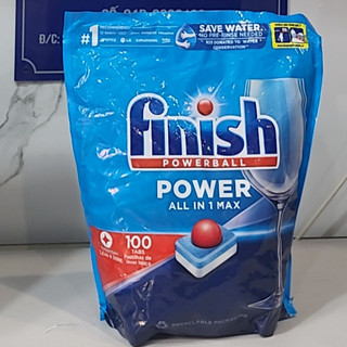 Viên Rửa Chén Bát Finish All In 1 - Hộp 100 Viên Dùng Cho Máy Rửa Bát