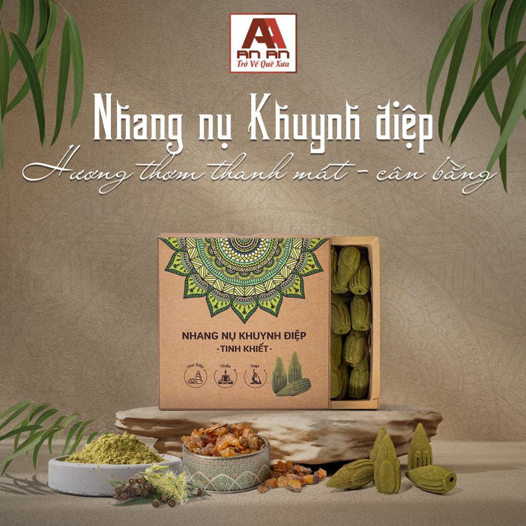 Nhang nụ khuynh diệp An An hộp 39 nụ - Nhang nụ khói ngược, hương thơm tự nhiên, an toàn