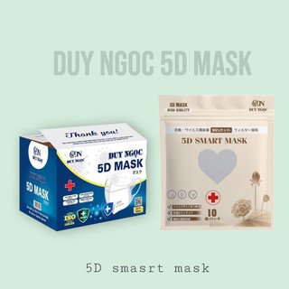 Combo 200c khẩu trang 5D Duy Ngọc mask màu trắng