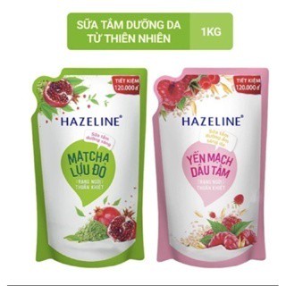 Sữa Tắm Hazeline Lựu Đỏ, Yến mạch, Mát cha túi 900g
