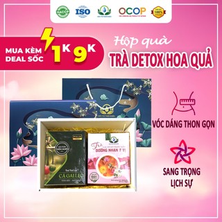 Hộp quà trà detox hoa quả túi lọc 4 món của Siêu Thị Thiên Nhiên, set biếu tặng ý nghĩa giúp giảm cân thanh nhiệt