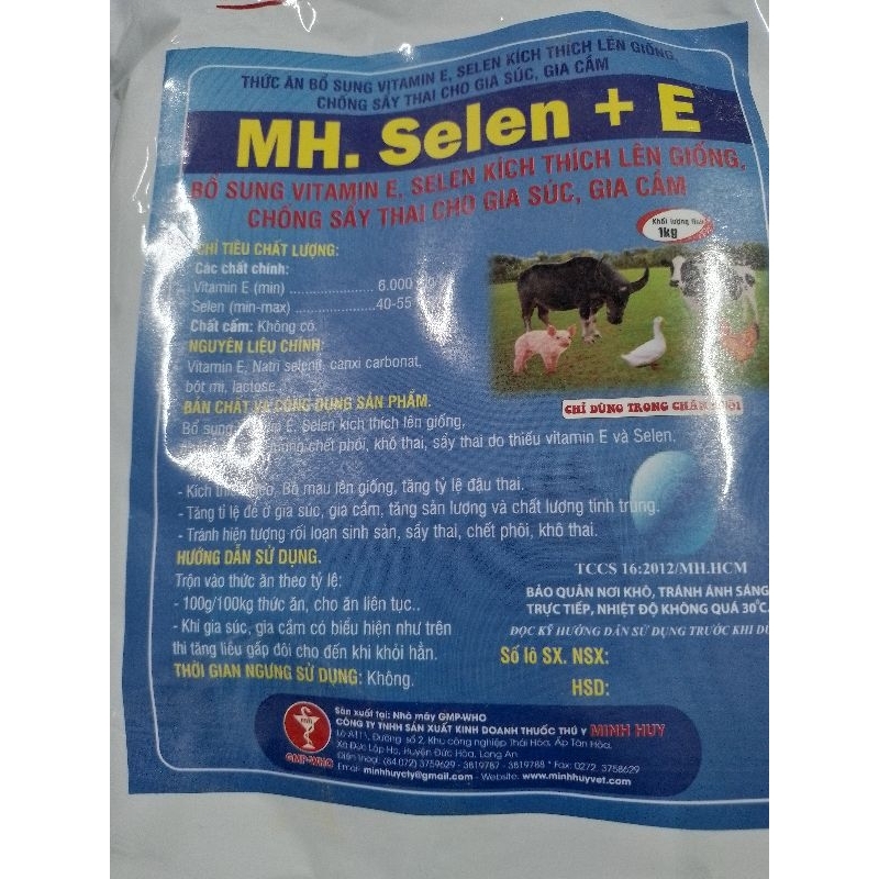MH Selen E 1kg bổ sung dinh dưỡng cho vật nuôi