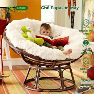 Ghế lười thư giãn Papasan 1m2 mây phòng ngủ cho bé, decor ban công nằm thư giãn, trang trí phòng khách /Smarthomes