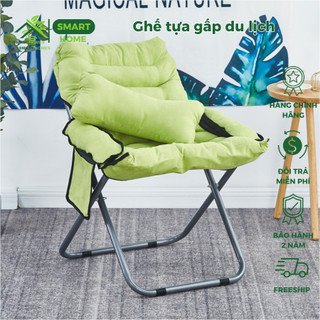 Ghế Tựa Gấp Du Lịch Thư Giãn Smarthomes Sm44, Ghế Lười Thư Giãn Làm Việc Đọc Sách Có Đôn Ghế, Ghế gấp cao cấp