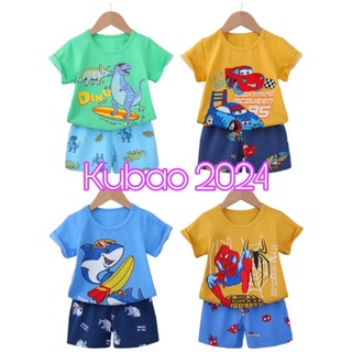 Bộ xuất hàn bé trai, Bộ thun cộc tay cotton quảng châu xuất hàn cho bé từ 7 đến 14 kg