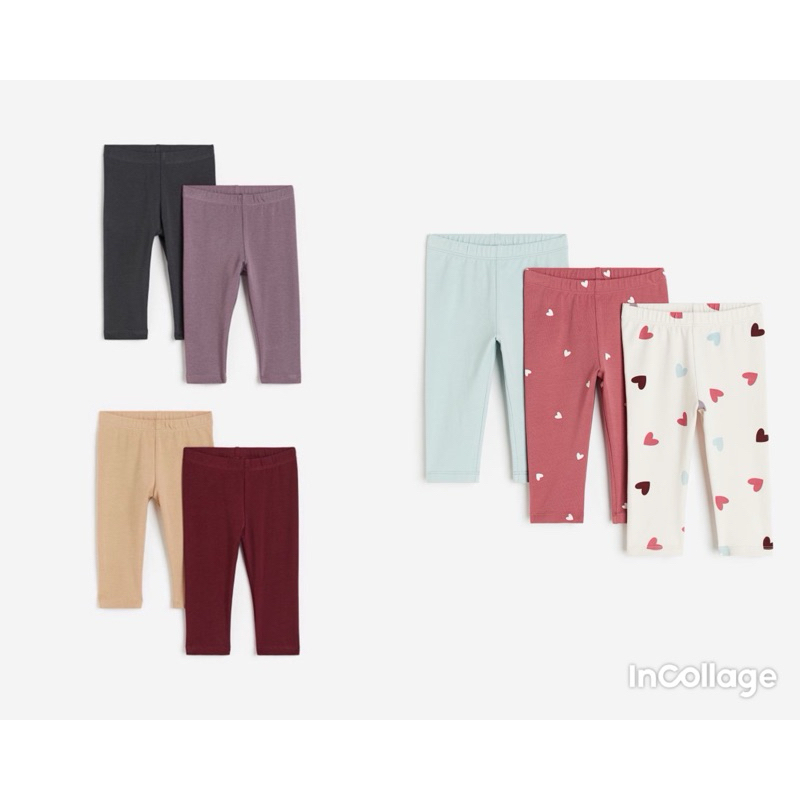 Set quần legging bé gái HM auth
