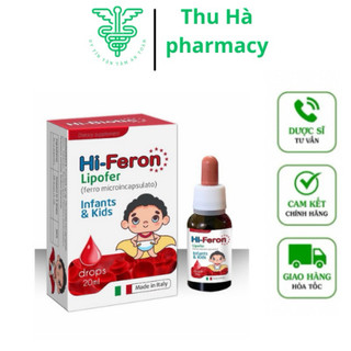 Siro sắt dạng nhỏ giọt Hi Feron, bổ sung sắt cho bé lo 20ml