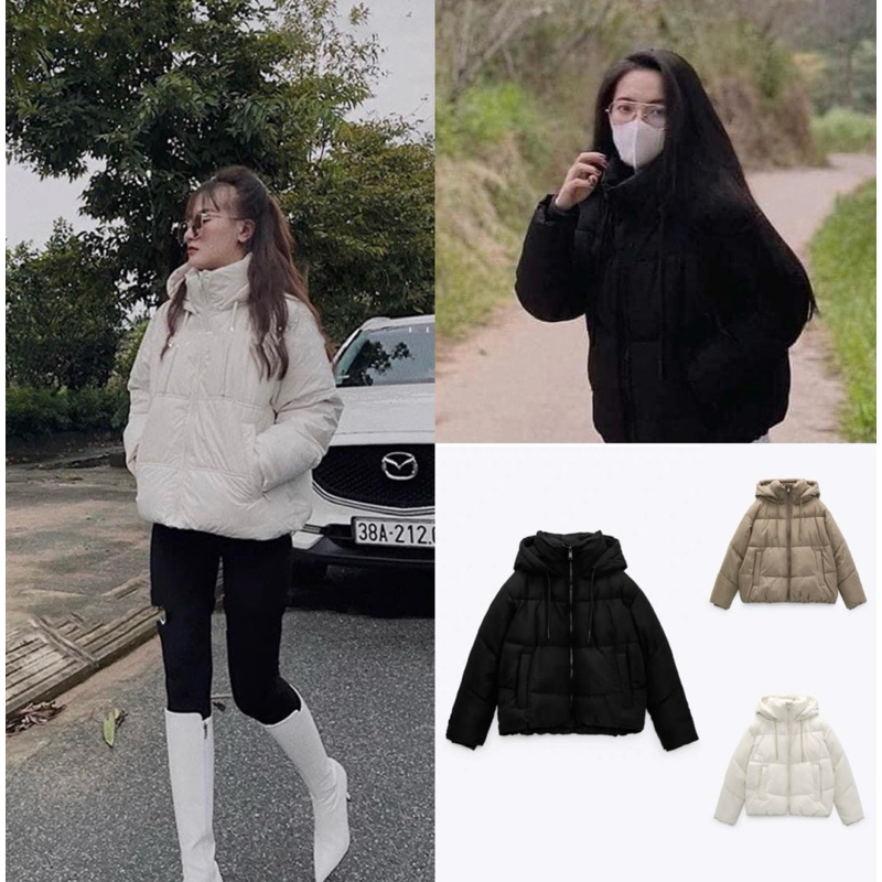 Áo khoác phao basic siêu ấm Zara xuất A222