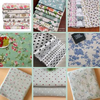 Vải mét decor canvas 1.55m mẫu hoa nhí, chấm bi, nhiệt đới, mùa xuân vải bố mộc thô trang trí Vintage Homestay