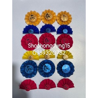 Quạt giấy tròn size 10cm đính chữ xốp nhũ theo tông màu quạt trang trí cực xinh