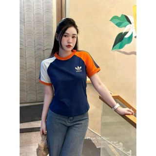 Áo phông adidas phối 2 màu tay áo chất cotton cao cấp - áo thun nam nữ dáng unisex dáng chuẩn hot trend hot gil