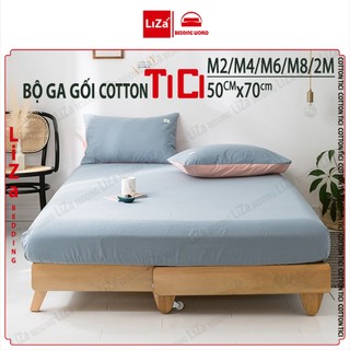 Bộ ga gối 3 món cotton tici, ga giường và 2 vỏ gối cotton hàn quốc set m2,m4, m6, m8