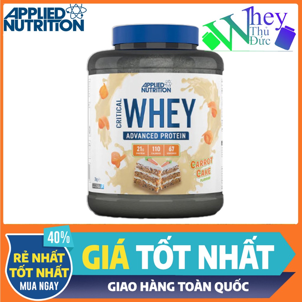 Whey tăng cơ giảm mỡ CRITICAL WHEY Applied Nutrition 2Kg 67 servings Carrot Cake