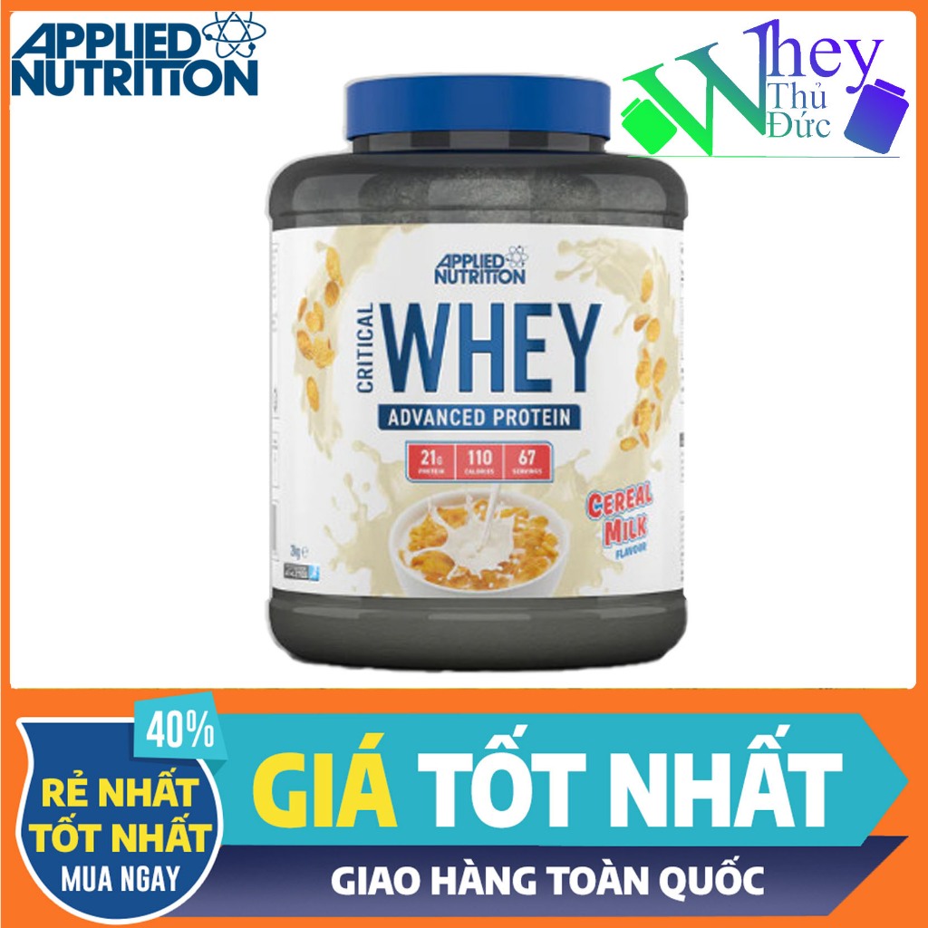 Whey tăng cơ giảm mỡ CRITICAL WHEY Applied Nutrition 2Kg 67 servings Cereal Milk