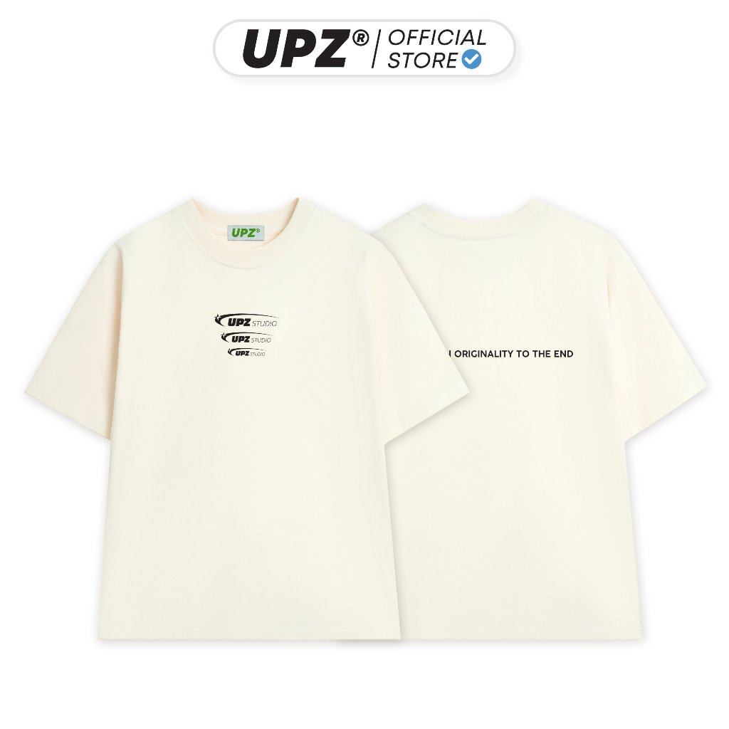 UPZ Áo Thun Cotton Unisex Logo UPZSTUDIO 3 Dòng (6 Màu)