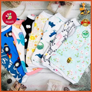 Áo cho chó mèo 3 lỗ vải cotton - áo cho cún con - áo cho mèo con đủ size