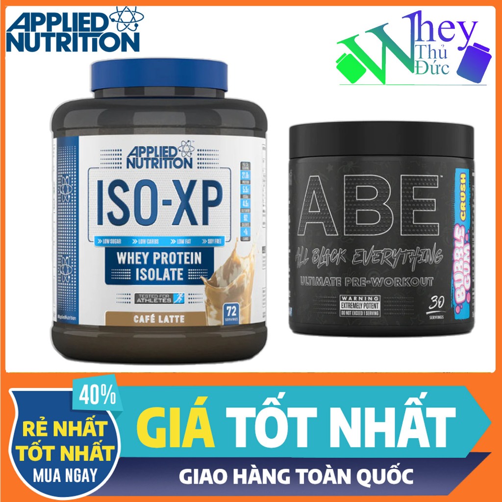 Combo Whey Isolate Iso Xp + ABE Pre Workout Applied Nutrition - Sữa tăng cơ + Pre Workout