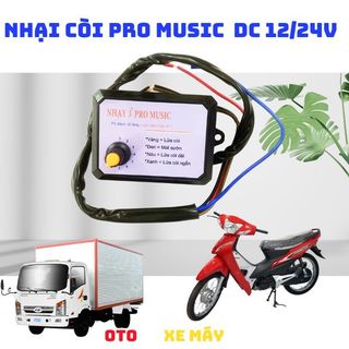 Nhại kèn 3 + pro music, nhại còi 3pro 8 tiếng 12v 24v cho xe máy oto