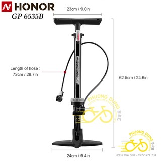 Bơm sàn xe đạp HONOR GP 6535B - Đế thép