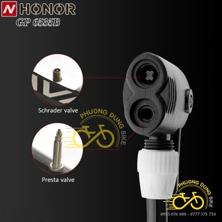 Bơm sàn xe đạp HONOR GP 6535B - Đế thép