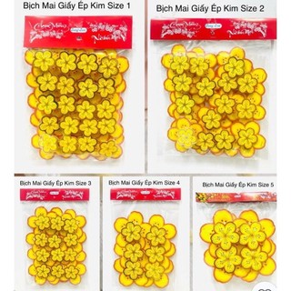 Hoa bông mai số dán kính trang trí ngày tết