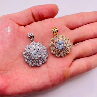 Mặt dây chuyền titan đính đá, Mặt vòng cổ sang trọng dùng để đi tiệc chất liệu titan không phai màu mã 02