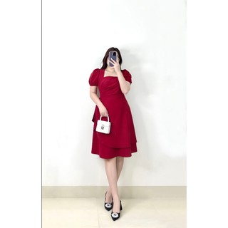 Váy đỏ nhún eo bigsize (50kg đến 90kg) VSHIRT