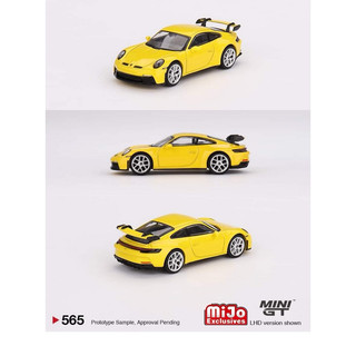Mohinhxeps-1/64_mini gt #565 1:64 porsche 911 gt3 racing yellow model car lhd