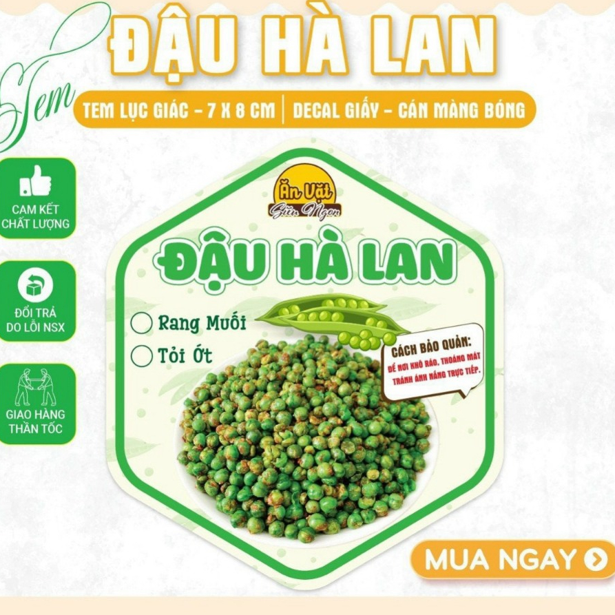 55 tem lục giác 7x8cm - Đậu Hà Lan