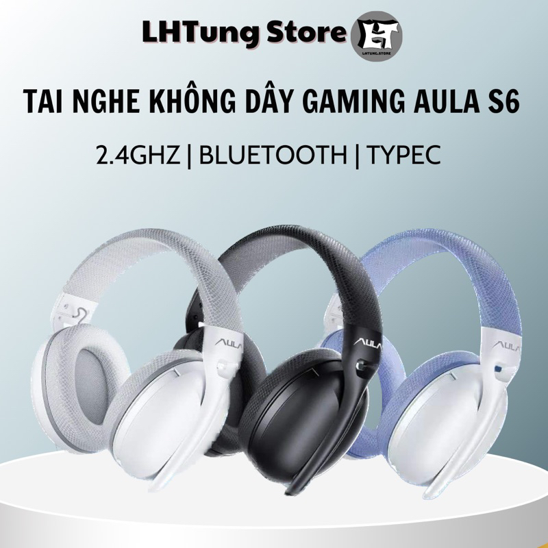 [SẴN GIAO NGAY] Tai nghe không dây gaming Aula S6 3 mode Bluetooth | 2.4ghz | TypeC | BigBuy360 - bigbuy360.vn