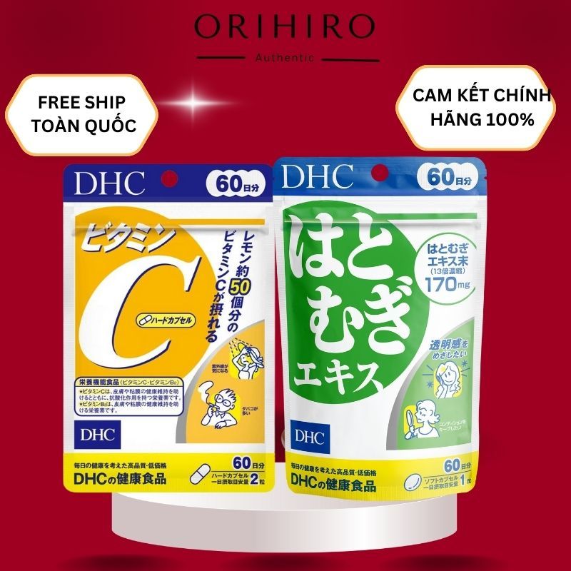 COMBO Vitamin C DHC 120 viên & Trắng da 60 viên Nhật Bản [60 NGÀY] giúp trắng sáng da, cấp ẩm, đều màu