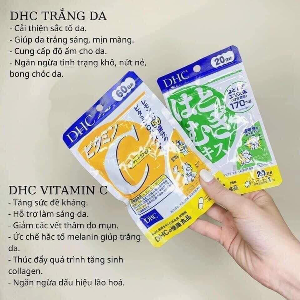 COMBO Vitamin C DHC 120 viên & Trắng da 60 viên Nhật Bản [60 NGÀY] giúp trắng sáng da, cấp ẩm, đều màu