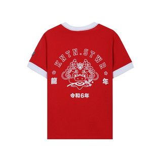 Áo thun đỏ babytee phối màu DRAGON