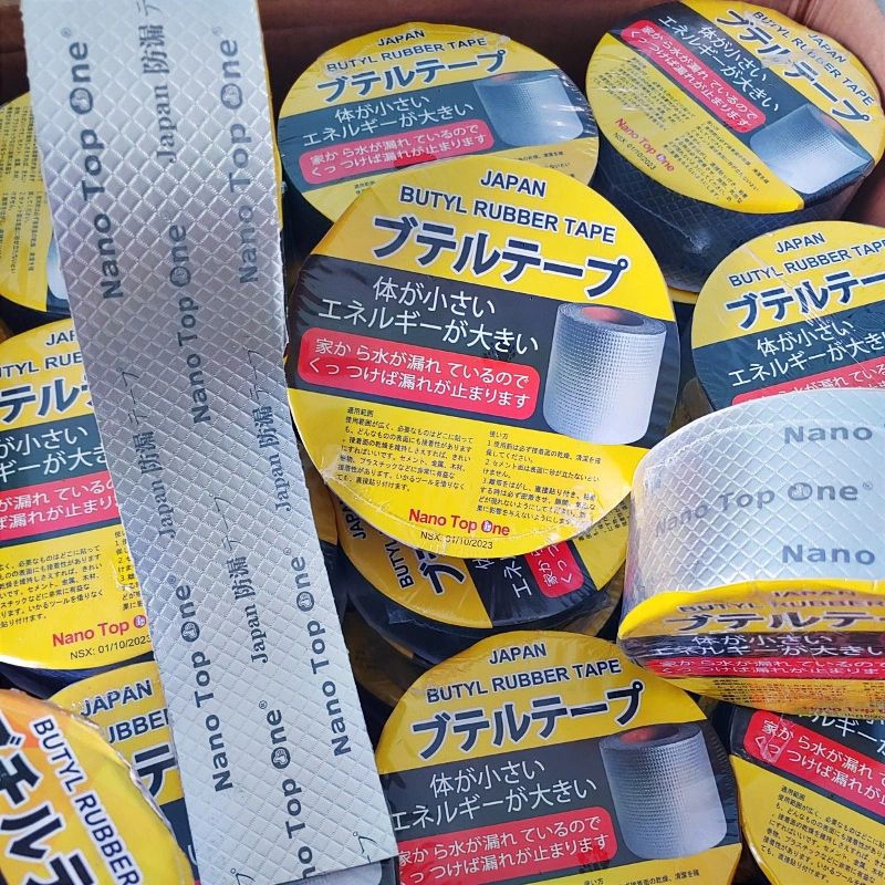 [BẢN 5cm x 5m] Băng Keo Chống Thấm Nhật Bản Cao cấp Nano Top One, Keo chống thấm nước dán mái tôn, tường nhà, ống nước