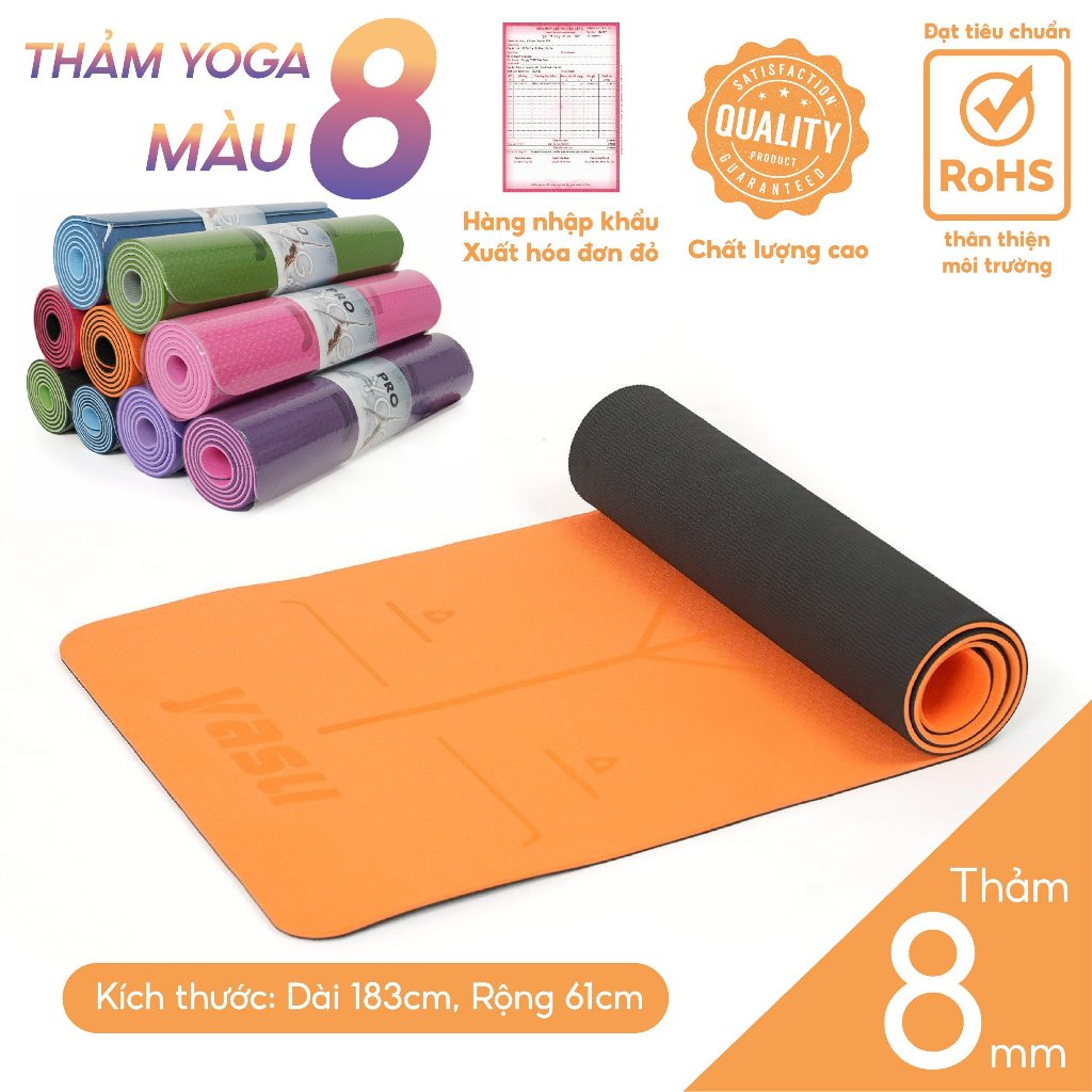 Thảm Yoga Định Tuyến 2 lớp cao cấp YASU 6-8mm sản xuất theo tiêu chuẩn châu âu