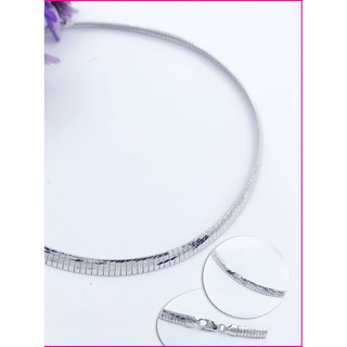 Kiềng mềm bạc chuẩn mẫu hoa phay 4 lá ( mạ vang trắng)