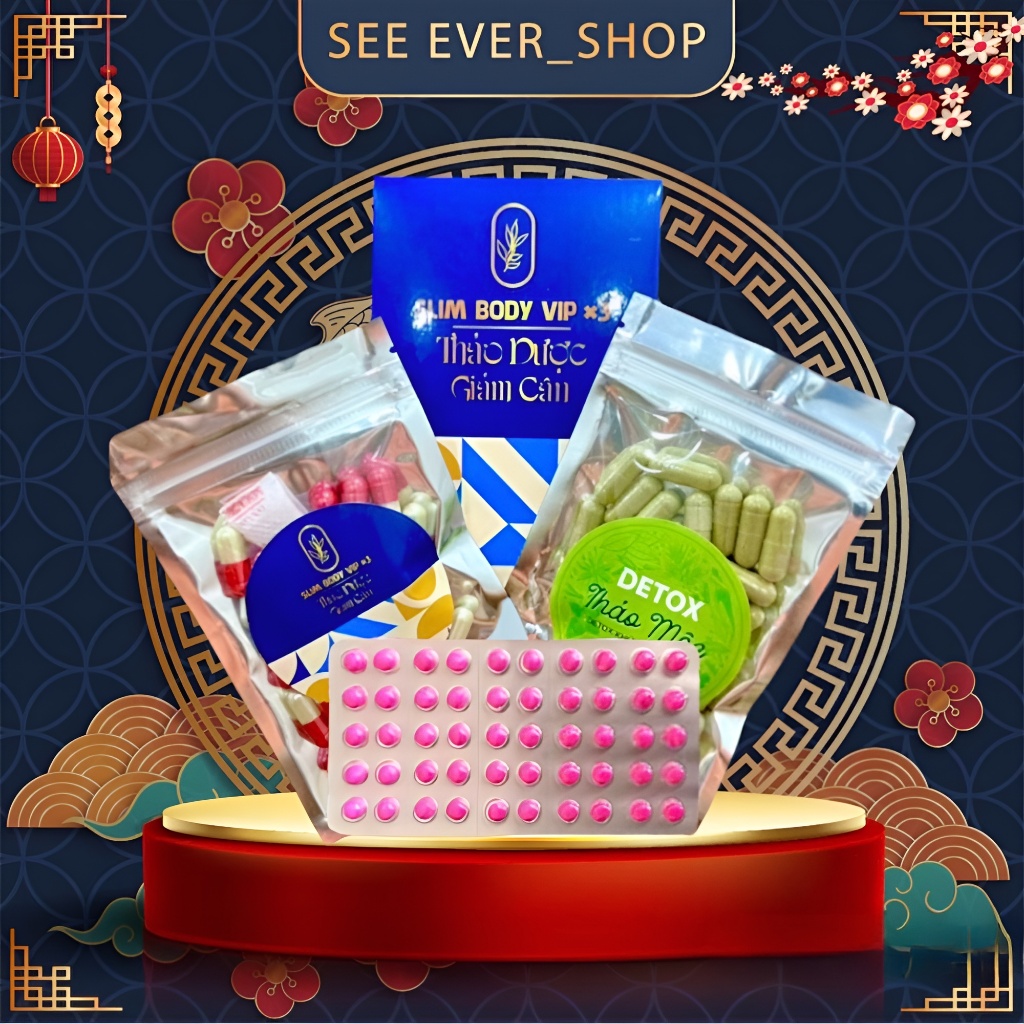 Thảo dược giảm cân Slim Body Vip X3 Thái Lan siêu mạnh + kèm 50viên nhuận tràng See Ever_shop