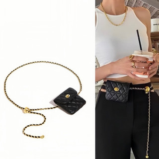 Túi nữ đeo hông mini phối dây xích thắt lưng thời trang phù hợp cho nhiều loại trang phục