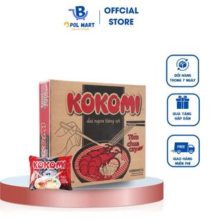 Thùng mì tôm chua cay Kokomi thường (thùng 30 gói x 65g) sợi mì dai giòn sần sật date mới POL MART