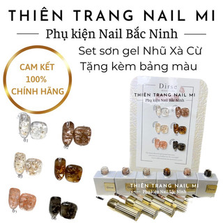 Set sơn gel nhũ xà cừ nail 6 màu tặng kèm bảng màu