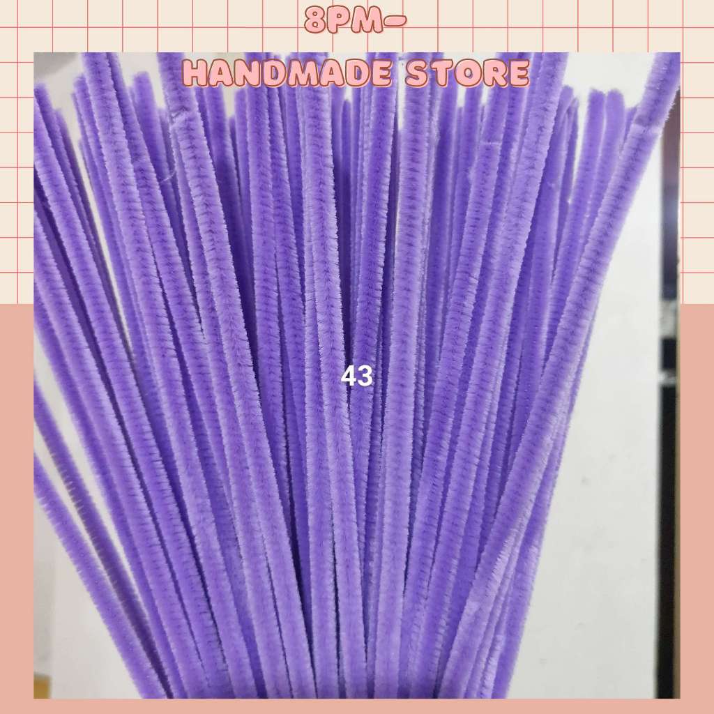 Kẽm nhung loại 1 màu tím lavender lông đều, không lộ kẽm làm hoa handmade