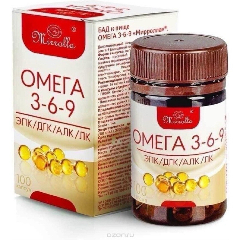 Viên Uống Omega 369 Mirrolla Nga 100 Viên Nga