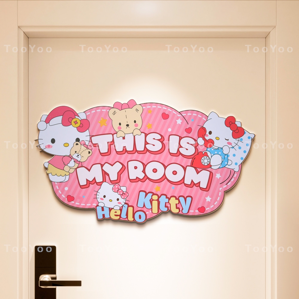 Tấm sticker Hello Kitty trang trí cửa phòng ngủ TooYoo BK00781