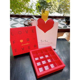 hộp socola đỏ love kèm túi